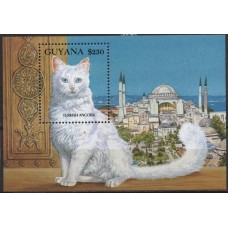 GUYB0105M-BLOCO GATOS, ANGORÁ TURCO - GUIANA - 1992 - MINT