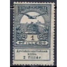 HUN0106NA-SELO COROA DE SANTO ETIENE E AVE, 1FI - HUNGRIA - 1913 - N