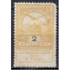 HUN0107N-SELO COROA DE SANTO ETIENE E AVE, 2FI - HUNGRIA - 1913 - N