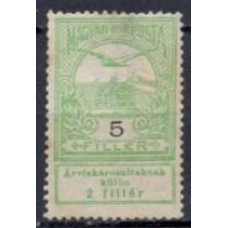 HUN0109N-SELO COROA DE SANTO ETIENE E AVE, 5FI - HUNGRIA - 1913 - N