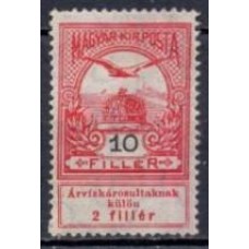 HUN0111N-SELO COROA DE SANTO ETIENE E AVE, 10FI - HUNGRIA - 1913 - N