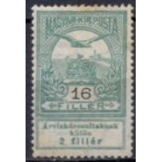 HUN0113N-SELO COROA DE SANTO ETIENE E AVE, 16FI - HUNGRIA - 1913 - N