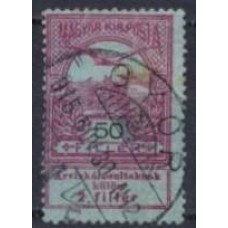 HUN0118U-SELO COROA DE SANTO ETIENE E AVE, 50FI - HUNGRIA - 1913 - U