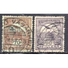 HUN0123U-SÉRIE COROA DE SANTO ETIENE E AVE - HUNGRIA - 1914 - U
