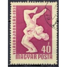 HUN1259U-SELO CAMPEONATO EUROPEU ESPORTIVO, 40FI - HUNGRIA - 1958 - U