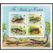 KIRB0008M-BLOCO LAGARTOS DE KIRIBATI - KIRIBATI - 1987 - MINT