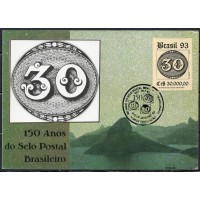 MA0164.01-MÁXIMO 150 ANOS DO SELO POSTAL BRASILEIRO - BRASILIANA 93, 30 RÉIS - 1993 - CBC RIO DE JANEIRO