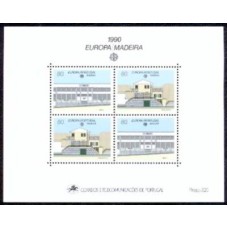 MDEB011M-BLOCO SÉRIE EUROPA - EDIFÍCIOS POSTAIS - MADEIRA - 1990 - MINT
