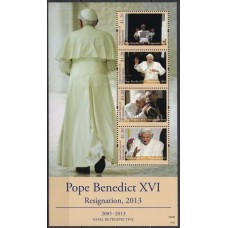 MIC2012MF-MINIFOLHA RENÚNCIA DO PAPA BENTO XVI - MICRONÉSIA - 2013 - MINT