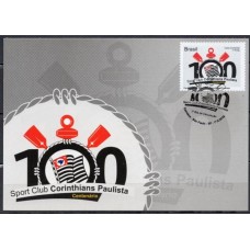 MN3029.04-MÁXIMO DESPERSONALIZADO CENTENÁRIO DO SPORT CLUB CORINTHIANS PAULISTA - 2010 - CBC SÃO PAULO DO SELO COMEMORATIVO