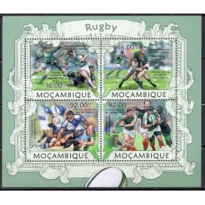 MOC5259MF-MINIFOLHA RUGBY - MOÇAMBIQUE - 2013 - MINT
