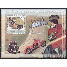 MOCB0176M-BLOCO HISTÓRIA DO TRANSPORTE RODOVIÁRIO II - DUAS RODAS - MOÇAMBIQUE - 2009 - MINT