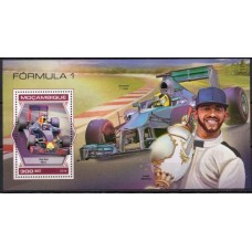 MOCB1327M-BLOCO FÓRMULA 1 - LEWIS HAMILTON - MOÇAMBIQUE - 2018 - MINT
