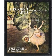 PALB0268M-BLOCO HISTÓRIA DA ARTE - IMPRESSIONISMO, EDGAR DEGAS - PALAU - 2013 - MINT