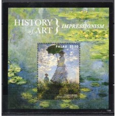 PALB0269M-BLOCO HISTÓRIA DA ARTE - IMPRESSIONISMO, CLAUDE MONET - PALAU - 2013 - MINT