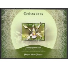 PNGB0155M-BLOCO ORQUÍDEAS - PAPUA E NOVA GUINÉ - 2013 - MINT