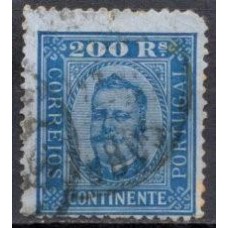 POR0076UB.03-SELO CARLOS 1º, 200R DENTEAÇÃO 12 1/2 - PORTUGAL - 1892/93 - U