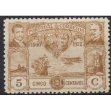 POR0261N-SELO TRAVESSIA DO ATLÂNTICO SUL POR GAGO COUTINHO E SACADURA CABRAL, 5C - PORTUGAL - 1923 - N