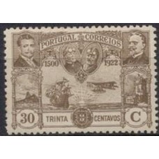 POR0266N-SELO TRAVESSIA DO ATLÂNTICO SUL POR GAGO COUTINHO E SACADURA CABRAL, 30C - PORTUGAL - 1923 - N