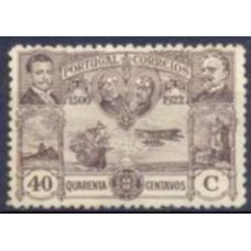 POR0267N-SELO TRAVESSIA DO ATLÂNTICO SUL POR GAGO COUTINHO E SACADURA CABRAL, 40C - PORTUGAL - 1923 - N