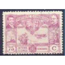 POR0269U-SELO TRAVESSIA DO ATLÂNTICO SUL POR GAGO COUTINHO E SACADURA CABRAL, 75C - PORTUGAL - 1923 - U