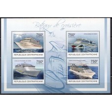 RCA2472MF-MINIFOLHA NAVIOS DE CRUZEIRO - REPÚBLICA CENTROAFRICANA - 2012 - MINT