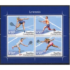 RCA5819MF-MINIFOLHA TÊNIS - REPÚBLICA CENTROAFRICANA - 2018 - MINT