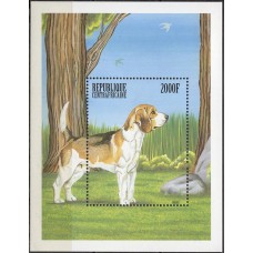 RCAB0170M-BLOCO CACHORROS - BEAGLE - REPÚBLICA CENTROAFRICANA - 1999 - MINT