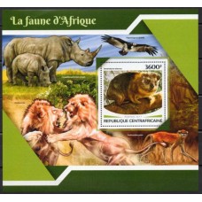 RCAB1176M-BLOCO FAUNA AFRICANA - HIRAX-DAS-ÁRVORES-DO-SUL - REPÚBLICA CENTROAFRICANA - 2017 - MINT