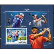 RCAB1324M-BLOCO GOLFE - JACK NICKLAUS - REPÚBLICA CENTROAFRICANA - 2018 - MINT