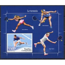 RCAB1330M-BLOCO TÊNIS - NOVAK DJOKOVIC - REPÚBLICA CENTROAFRICANA - 2018 - MINT