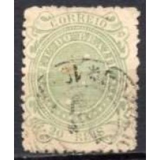 RE0070UA.01-SELO CRUZEIRO, 20 RÉIS VERDE DENTEAÇÃO 13 - 1890 - U