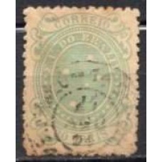 RE0070UA.05-SELO CRUZEIRO, 20 RÉIS VERDE DENTEAÇÃO 13 - 1890 - U
