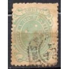 RE0070UA.07-SELO CRUZEIRO, 20 RÉIS VERDE DENTEAÇÃO 13 - 1890 - U