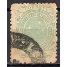 RE0070UA.10-SELO CRUZEIRO, 20 RÉIS VERDE DENTEAÇÃO 13 - 1890 - U