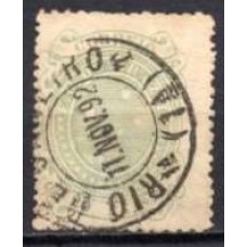 RE0070UA.13-SELO CRUZEIRO, 20 RÉIS VERDE DENTEAÇÃO 13 - 1890 - U