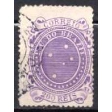 RE0073U.04-SELO CRUZEIRO, 200 RÉIS DENTEAÇÃO 13-14 - 1890 - U