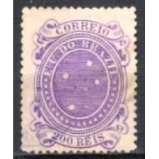 RE0073U.08-SELO CRUZEIRO, 200 RÉIS DENTEAÇÃO 13-14 - 1890 - U