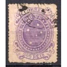 RE0073U.11-SELO CRUZEIRO, 200 RÉIS DENTEAÇÃO 13-14 - 1890 - U