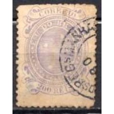 RE0073UA.01-SELO CRUZEIRO, 200 RÉIS DENTEAÇÃO 11 - 11,5 - 1890 - U - COM MARCA DE DOBRA