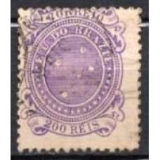 RE0073UA.02-SELO CRUZEIRO, 200 RÉIS DENTEAÇÃO 11 - 11,5 - 1890 - U
