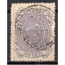 RE0074U.03-SELO CRUZEIRO, 300 RÉIS DENTEAÇÃO 13-14 - 1890 - U