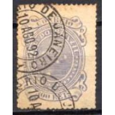 RE0074U.04-SELO CRUZEIRO, 300 RÉIS DENTEAÇÃO 13-14 - 1890 - U
