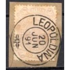 RE0078U.03-SELO CRUZEIRO, 100 RÉIS DENTEAÇÃO 13 - 1890 - U - SOBRE FRAGMENTO