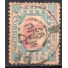 RE0079U.02-SELO TINTUREIRO, 100 RÉIS AZUL E VERMELHO - 1891 - U