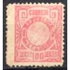 RE0080UA.02-SELO ALEGORIA LIBERDADE CABECINHA, 100 RÉIS DENTEAÇÃO 13 - 1893 - U