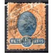 RE0082UB.01-SELO MADRUGADA REPUBLICANA, 20 RÉIS AMARELO DENTEAÇÃO 13 X 11 - 1894 - U