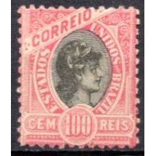 RE0084N.08-SELO MADRUGADA REPUBLICANA, 100 RÉIS DENTEAÇÃO 11 - 1894 - N