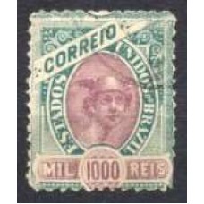 RE0089U.03-SELO MADRUGADA REPUBLICANA, 1000 RÉIS VERDE CLARO E MALVA - 1894 - U