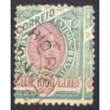 RE0089U.08-SELO MADRUGADA REPUBLICANA, 1000 RÉIS VERDE CLARO E MALVA - 1894 - U